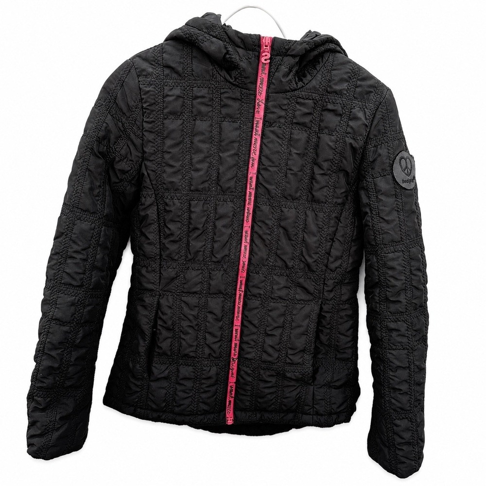 DESIGUAL Hooded Pakaian Jadi Wanita‎ Jacket  Size 38 US Women's Size 2 Black